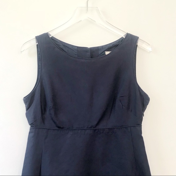 J. Crew Navy A-Line Fit and Flare Button-Up Dress - Picture 4 of 7